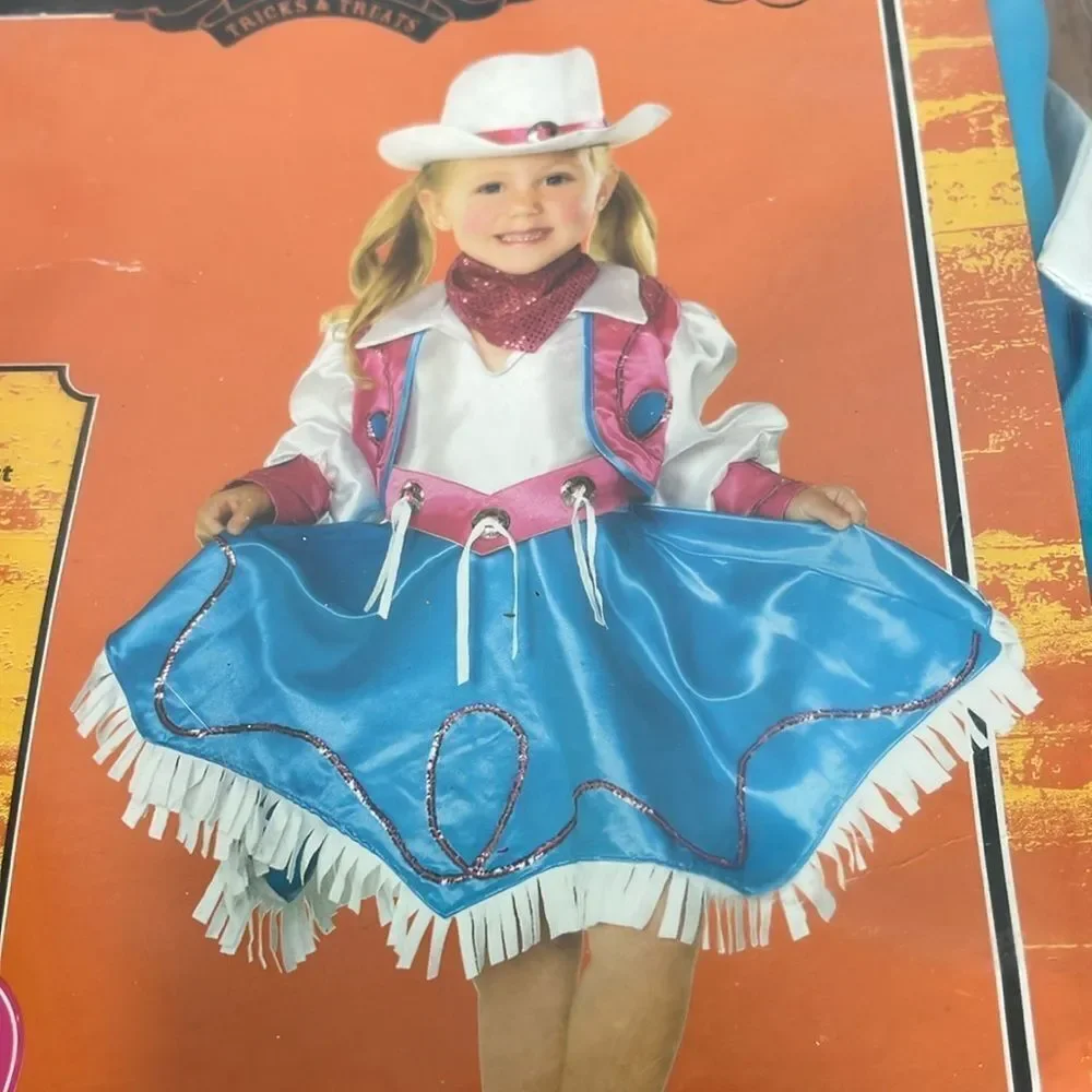 🆕 Rodeo Princess Child Costume Cowgirl Size Plus 10.5-12.5 New